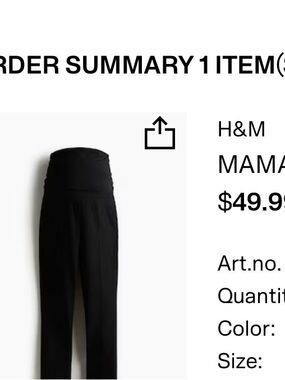 H&M Black Maternity Joggers